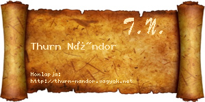 Thurn Nándor névjegykártya