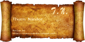 Thurn Nándor névjegykártya